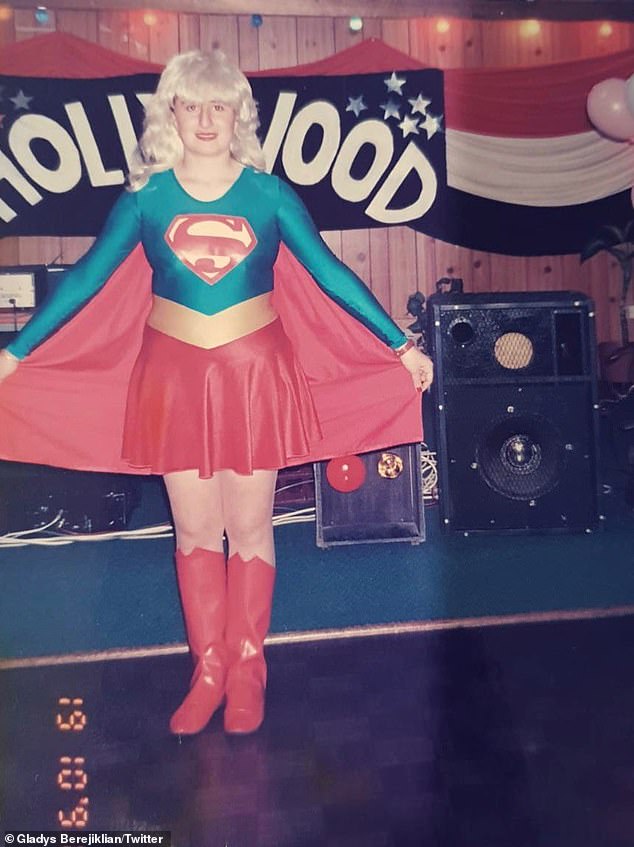 Premier of New South Wales Gladys Berejiklian is pictured on her 21st birthday in a Super Girl costume