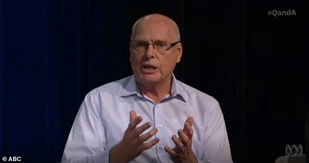 Jim Molan is pictured is pictured on the ABC program QandA on February 3, 2020