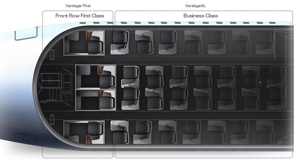 How Thompson Aero's VantageFirst slots into a VantageXL business class cabin.