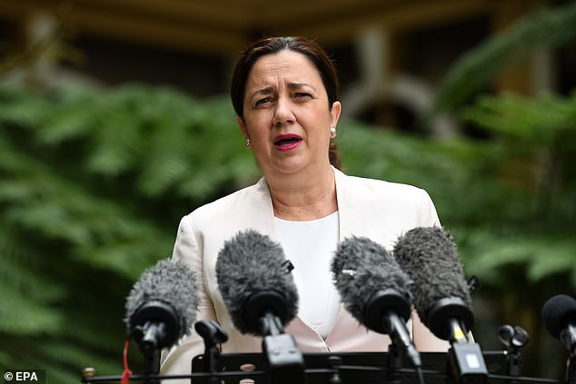 Queensland Premier Annastacia Palaszczuk speaks during a press conference at Parliament House in Brisbane on April 8, 2020