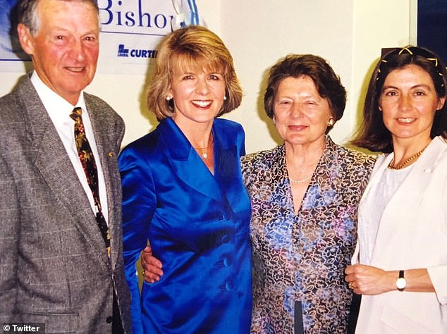 Julie Bishop (pictured, in blue) shared a photo of the day she was elected as Member of Curtin in 1998